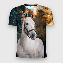 Мужская спорт-футболка Белая лошадка