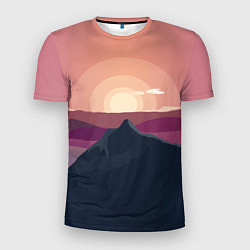 Футболка спортивная мужская Горы восход солнца Mountain landscape, цвет: 3D-принт