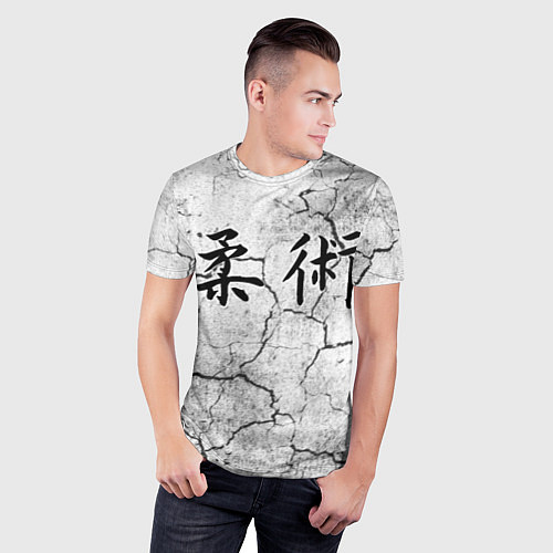 Мужская спорт-футболка Джиу-Джитсу : Потресканная земля / 3D-принт – фото 3