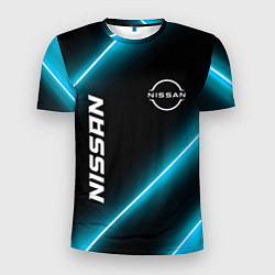 Футболка спортивная мужская Nissan неоновые лампы, цвет: 3D-принт