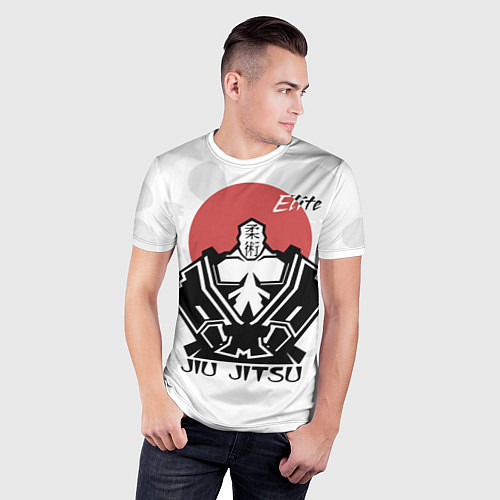 Мужская спорт-футболка Jiu Jitsu red sunJiu Jitsu red sun / 3D-принт – фото 3