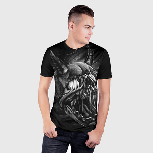 Мужская спорт-футболка Череп Демона - рисунок карандашом / 3D-принт – фото 3