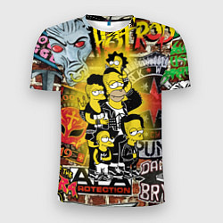 Футболка спортивная мужская Simpsons & Punks not dead! Motto!, цвет: 3D-принт