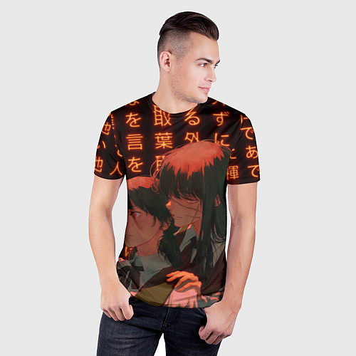 Мужская спорт-футболка Макима и Митака - Человек-бензопила / 3D-принт – фото 3