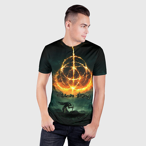 Мужская спорт-футболка Elden ring art пламя / 3D-принт – фото 3