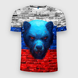 Футболка спортивная мужская Русский медведь арт, цвет: 3D-принт