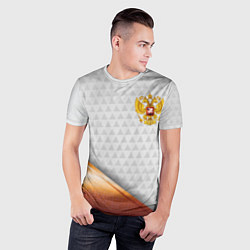 Футболка спортивная мужская Герб РФ с золотой вставкой, цвет: 3D-принт — фото 2