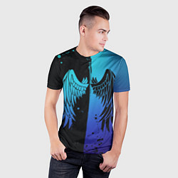 Футболка спортивная мужская Крылья инь янь, цвет: 3D-принт — фото 2