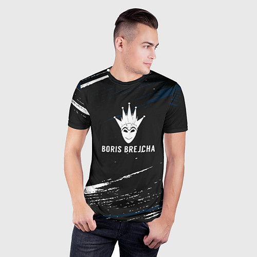 Мужская спорт-футболка Boris Brejcha в маске краска / 3D-принт – фото 3