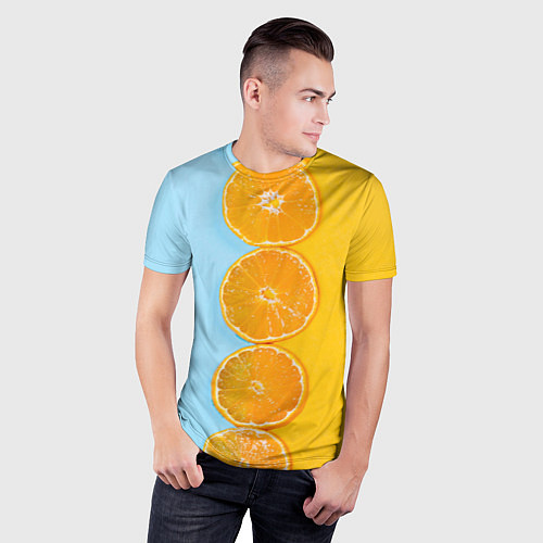 Мужская спорт-футболка Круглые апельсинки / 3D-принт – фото 3