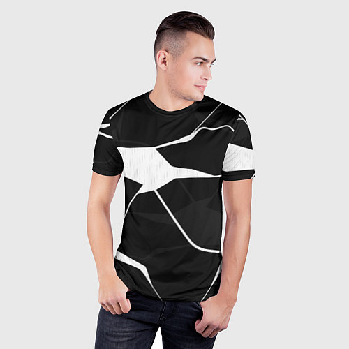 Мужская спорт-футболка Черно-белая классика / 3D-принт – фото 3
