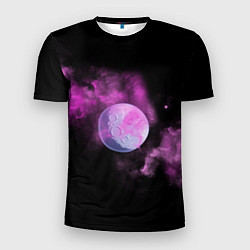 Футболка спортивная мужская Космическая Луна в дыму, цвет: 3D-принт