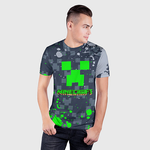 Мужская спорт-футболка Minecraft - краска / 3D-принт – фото 3