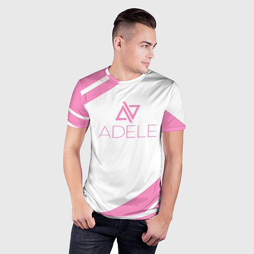 Мужская спорт-футболка Adele - абстракция / 3D-принт – фото 3
