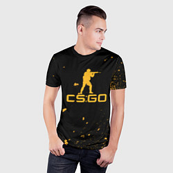 Футболка спортивная мужская Counter-strike жёлтые брызги, цвет: 3D-принт — фото 2