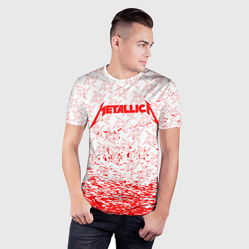 Мужская спорт-футболка Metallica - брызги / 3D-принт – фото 3
