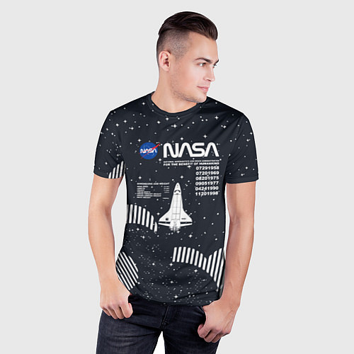 Мужская спорт-футболка Nasa - облака звёзды / 3D-принт – фото 3