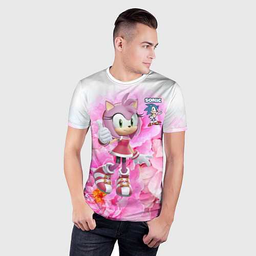 Мужская спорт-футболка Sonic - Amy Rose - Video game / 3D-принт – фото 3