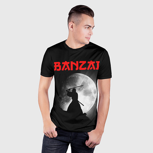 Мужская спорт-футболка Banzai - самурай / 3D-принт – фото 3