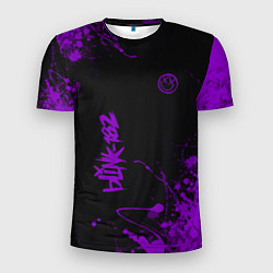 Футболка спортивная мужская Blink 182 фиолетовые брызги, цвет: 3D-принт