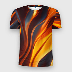 Футболка спортивная мужская Плавные огненные узоры, цвет: 3D-принт