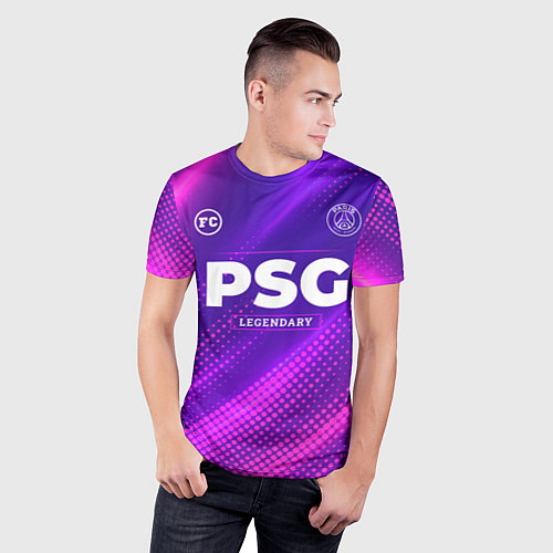 Мужская спорт-футболка PSG legendary sport grunge / 3D-принт – фото 3
