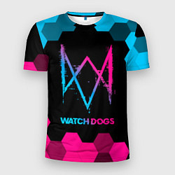 Футболка спортивная мужская Watch Dogs - neon gradient, цвет: 3D-принт