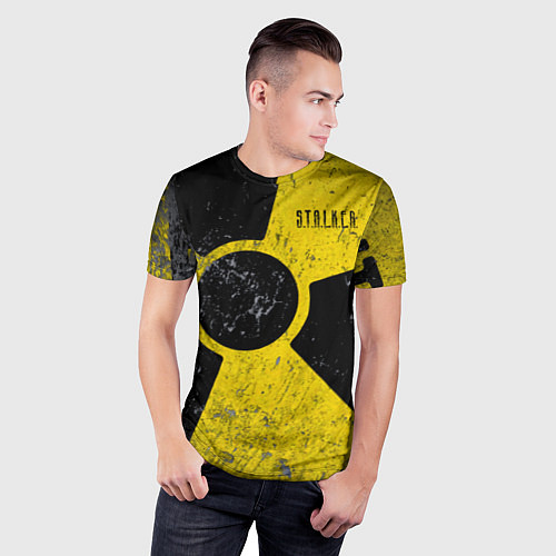 Мужская спорт-футболка STALKER радиационная опасность / 3D-принт – фото 3