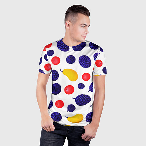 Мужская спорт-футболка Ягодки и фрукты / 3D-принт – фото 3
