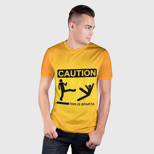 Мужская спорт-футболка Осторожно : это Спарта / 3D-принт – фото 3