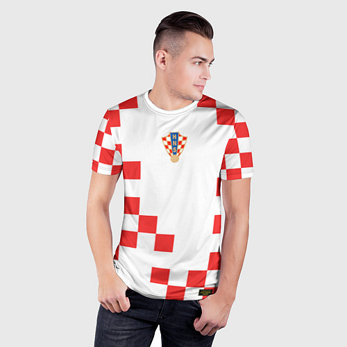 Мужская спорт-футболка Сборная Хорватии форма к чемпионату мира 2022 / 3D-принт – фото 3