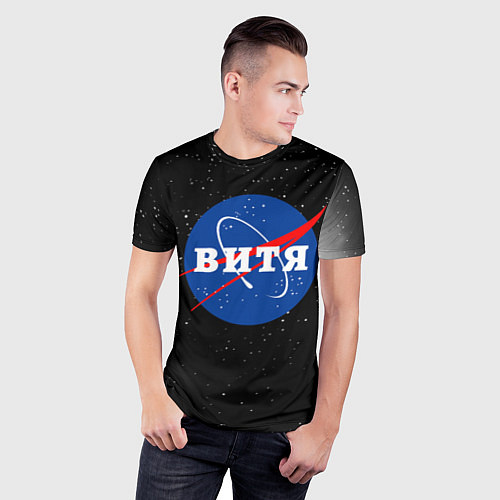 Мужская спорт-футболка Витя Наса космос / 3D-принт – фото 3