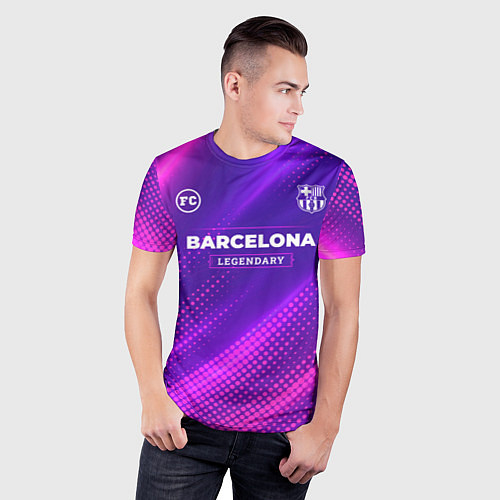 Мужская спорт-футболка Barcelona legendary sport grunge / 3D-принт – фото 3