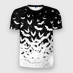 Футболка спортивная мужская Black and white bat pattern, цвет: 3D-принт