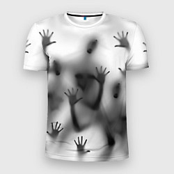 Мужская спорт-футболка Bodies inside behind a white wall