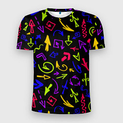 Мужская спорт-футболка Паттерн из разноцветных стрелочек