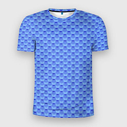 Футболка спортивная мужская Синий геометрический узор текстура, цвет: 3D-принт