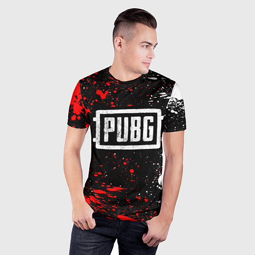 Мужская спорт-футболка PUBG white grunge / 3D-принт – фото 3