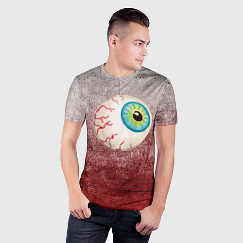 Мужская спорт-футболка Жуткий глаз / 3D-принт – фото 3