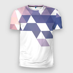 Мужская спорт-футболка Розово-фиолетовый паттерн и белый фон