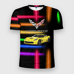 Футболка спортивная мужская Chevrolet Corvette - гоночная команда - Motorsport, цвет: 3D-принт