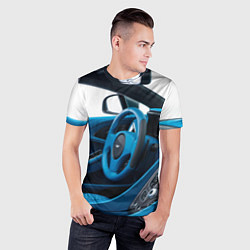 Футболка спортивная мужская Aston Martin Vanquish Volante - salon - cabriolet, цвет: 3D-принт — фото 2