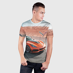 Футболка спортивная мужская Chevrolet Corvette - Motorsport - Desert, цвет: 3D-принт — фото 2