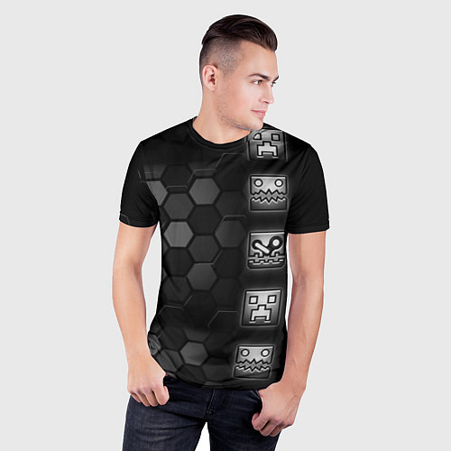 Мужская спорт-футболка Geometry Dash game / 3D-принт – фото 3