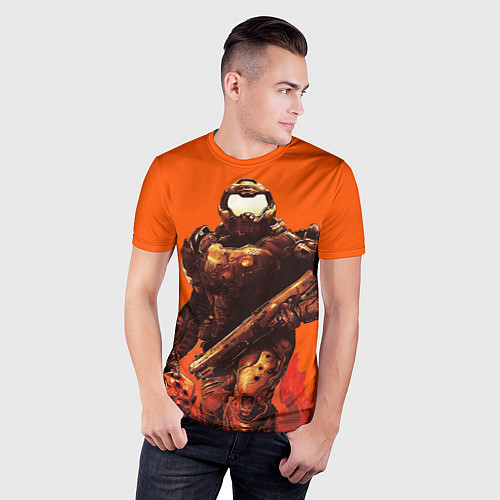 Мужская спорт-футболка Думгай с головой - Doom / 3D-принт – фото 3