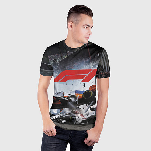 Мужская спорт-футболка Формула 1 - ни за что, блин! / 3D-принт – фото 3