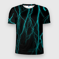 Футболка спортивная мужская Неоновые молнии, цвет: 3D-принт