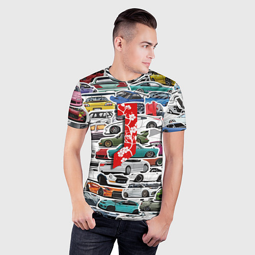 Мужская спорт-футболка JDM автомобили 90х / 3D-принт – фото 3