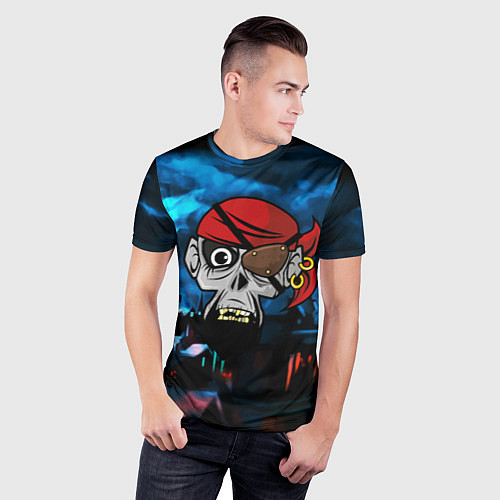 Мужская спорт-футболка Череп пирата / 3D-принт – фото 3