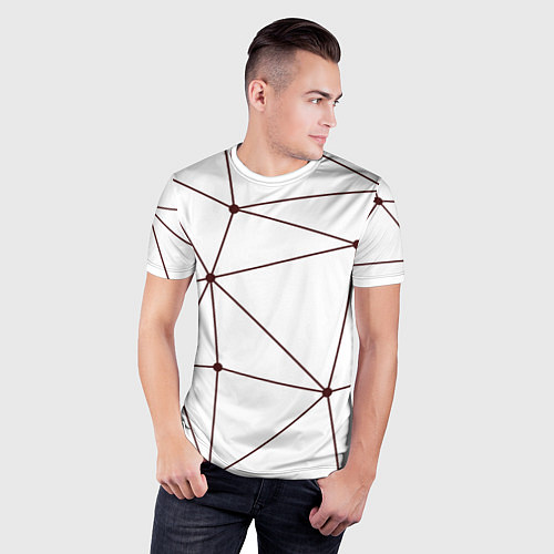 Мужская спорт-футболка Геометрические линии на белом фоне / 3D-принт – фото 3
